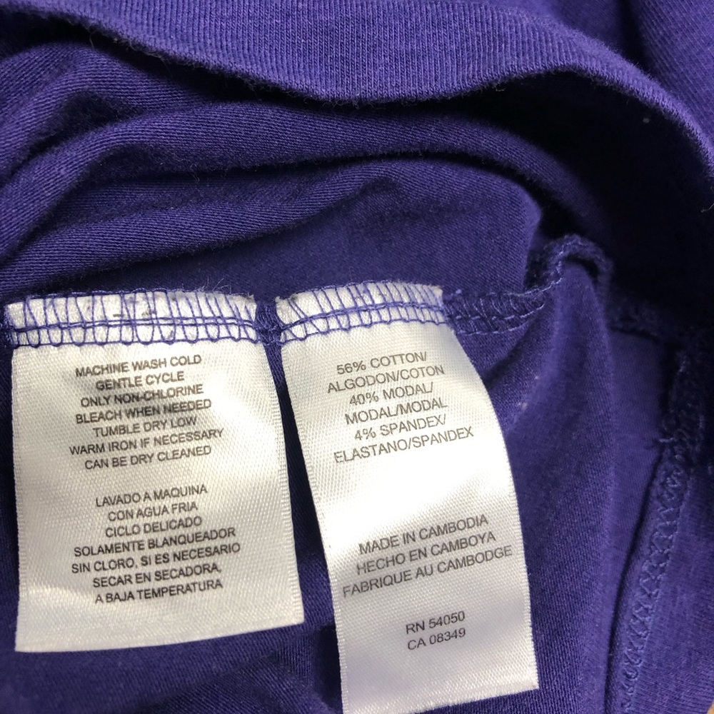 Anne Klein purple dressy cotton shirt. Size large - Picture 3 of 5